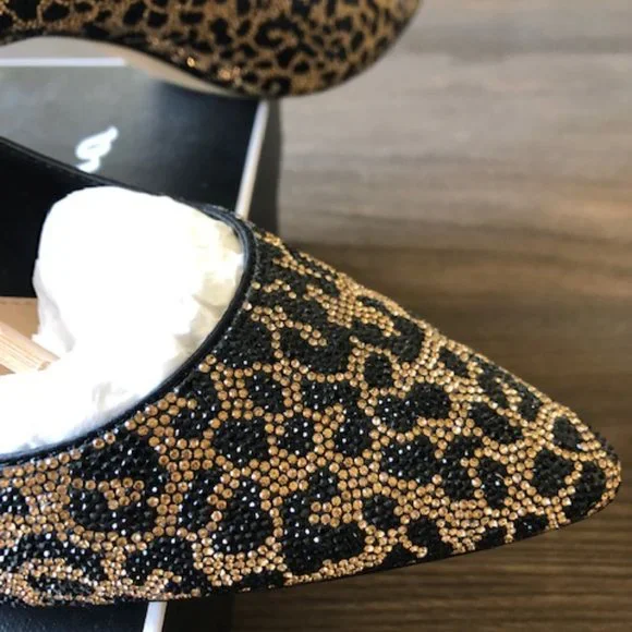 * Leopard Crystal Mid Heel Pumps * - Picture 3 of 10